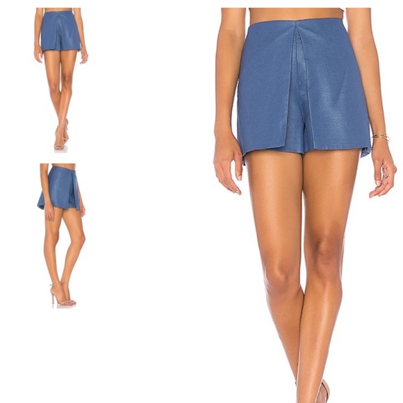 BCBGMaxAzria Pants - BCBGMaxAzria Chintz Overlap Skort Blue Size XXS